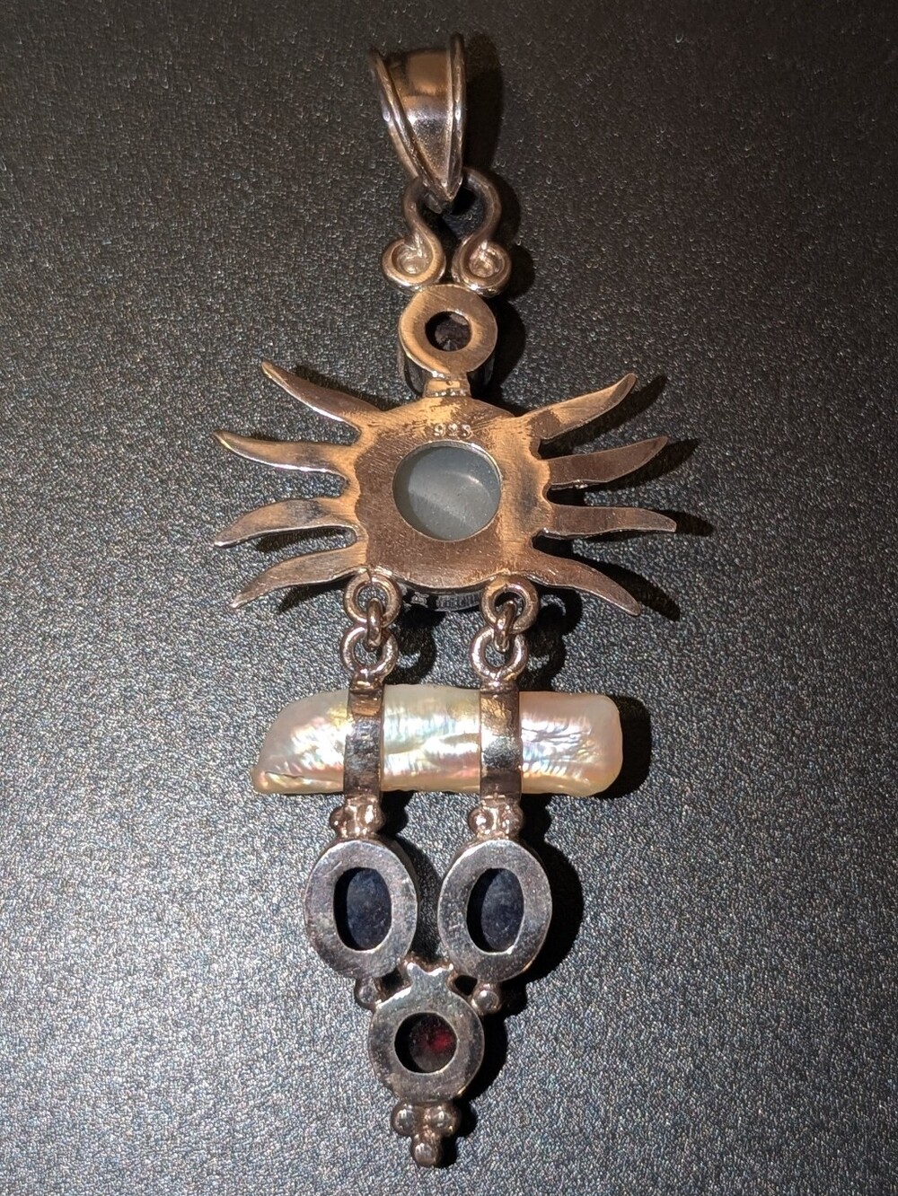 Sterling Silver Celestial Gemstone And Pearl Pendant - Picture 4 of 13